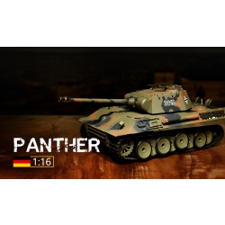 Czołg zdalnie sterowany ASG/IR/dźwięk/dym 1:16 German Panther RTR 2.4Ghz - Heng Long 3819-1B